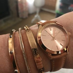 Michael Kors rose gold women’s watch and braclet
